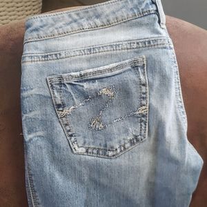 Silver mid rise jeans